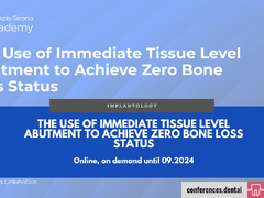 The Use of Immediate Tissue Level Abutment to Achieve Zero Bone Loss Status (Online on demand)