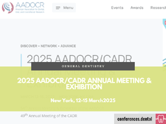 2025 AADOCR/CADR Annual Meeting & Exhibition (New York, 12-15 March 2025)